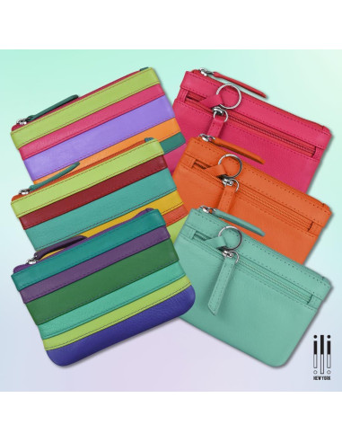 Mini Monedero de Cuero ili Nueva York con RFID - Compacto 10.8x7.6cm