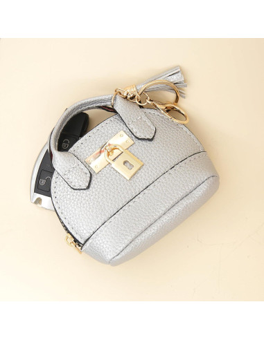 Monedero Tote Mini de Cuero PU Zitokin Plata 10.4x8.1cm