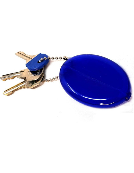 3 Bolsos Ovalados de Presión Bolsillo de Monedas de Goma Azul 3 Bolsos Ovalados de Presión Bolsillo de Monedas de Goma Azul