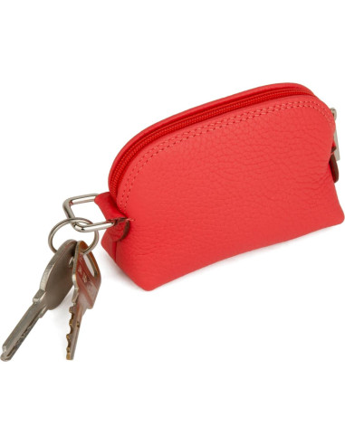 Monedero de cuero de grano completo para mujeres - Rojo Sandía