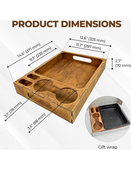 Bandeja de Madera Rústica Rostmarygift con Soporte para Tazas Bandeja de Madera Rústica Rostmarygift con Soporte para Tazas