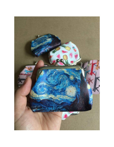 Monedero Mini Adam Victor Azul con Cierre Clasp - 9.1x7.1cm