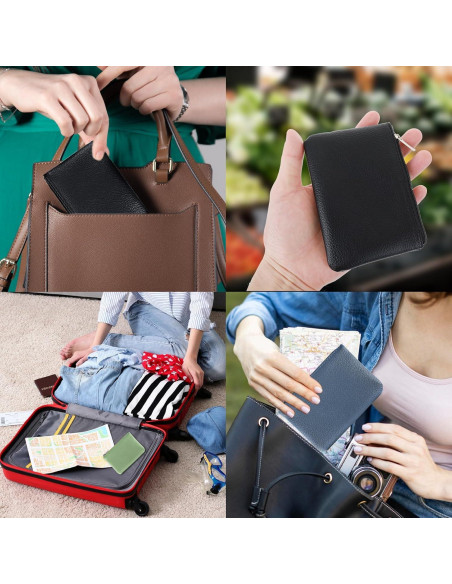 Monedero de Cuero Simarro con Cremallera - Set 3 Piezas Monedero de Cuero Simarro con Cremallera - Set 3 Piezas
