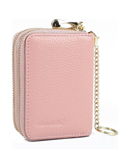 Cartera de Tarjetas RFID imeetu de Cuero Genuino - Rosa Cartera de Tarjetas RFID imeetu de Cuero Genuino - Rosa