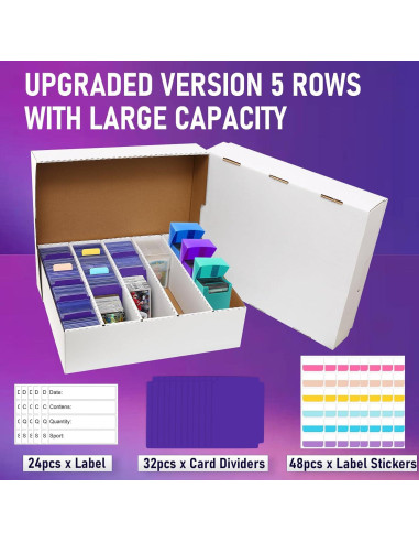 Caja de Almacenamiento de Tarjetas EBOAUSI 3950 Capacidad 5 Filas