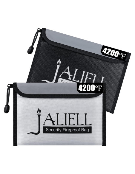 Paquete de 2 Bolsas a Prueba de Fuego JALIELL 24x16cm Paquete de 2 Bolsas a Prueba de Fuego JALIELL 24x16cm