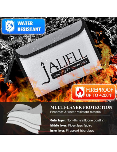 Paquete de 2 Bolsas a Prueba de Fuego JALIELL 24x16cm