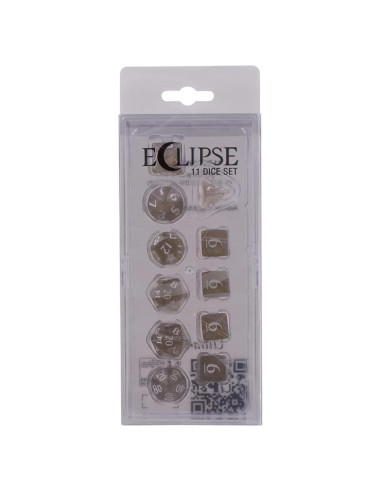 Juego de Dados Eclipse 11 Ultra PRO - Gris Humo - 11 Dados RPG