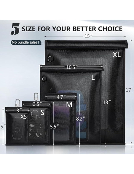 Bolsas Faraday Simket 2 Unidades para Teléfonos y Llaves Auto Bolsas Faraday Simket 2 Unidades para Teléfonos y Llaves Auto