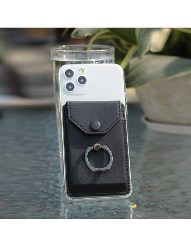 Soporte de Tarjetas YUNCE Negro - Cartera Adhesiva Impermeable