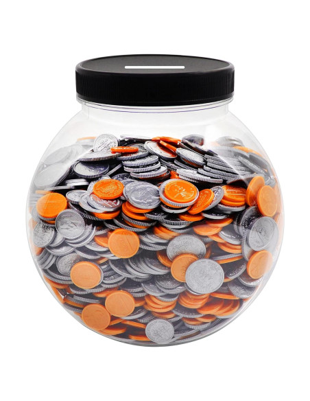 Tarro de Monedas Transparente Mczxon 3.78L con Tapa Ranurada Tarro de Monedas Transparente Mczxon 3.78L con Tapa Ranurada