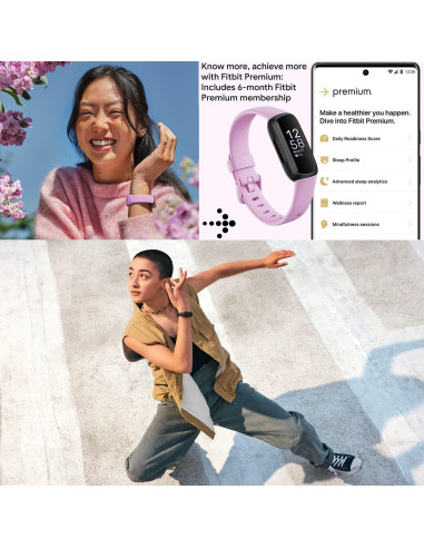 Fitbit Inspire 3 Rastreador de Actividad y Salud Bliss Lila