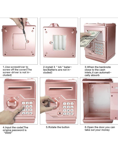 Banco de Ahorro Electrónico Cargooy WF-3001 Oro Rosa