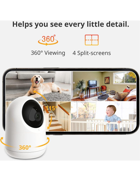 Cámara de Seguridad Interior SwitchBot 2K 3MP Wi-Fi 360 Cámara de Seguridad Interior SwitchBot 2K 3MP Wi-Fi 360