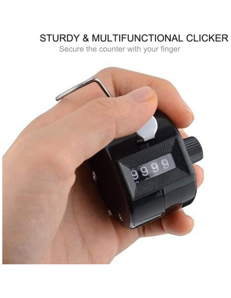 Contador Clicker de Mano TESEAS - Paquete de 3, 4 Dígitos Contador Clicker de Mano TESEAS - Paquete de 3, 4 Dígitos