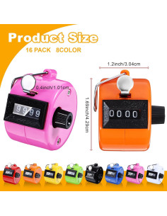 16 Contadores de Clicker de Mano JOUTYFOR 4 Dígitos Coloridos 2