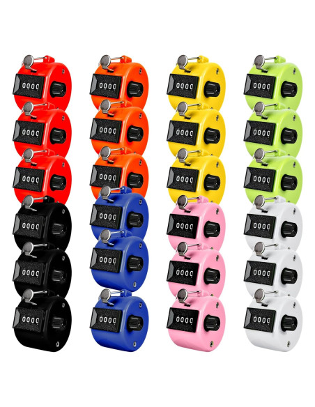 24 Pcs Contador Manual de Tally Norcoin 4 Dígitos Multicolor 24 Pcs Contador Manual de Tally Norcoin 4 Dígitos Multicolor