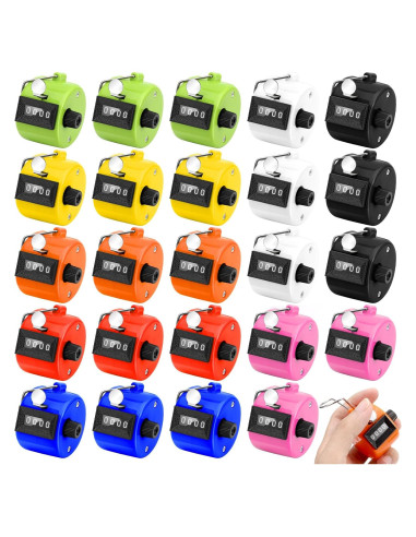 Contador Manual de Tally Draupnir 24 Pcs 4 Dígitos Metal