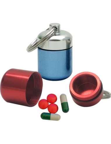 Contenedor de Pastillas FAYALA Aluminio 2 Piezas Azul y Rojo