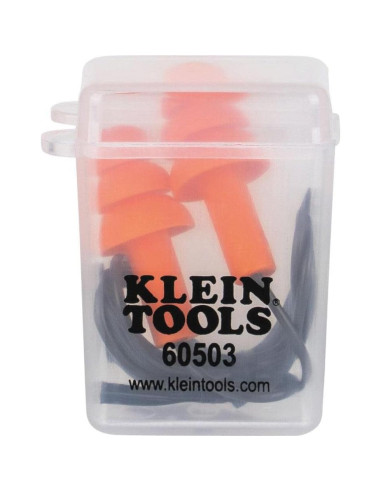 Tapones para oídos con cable Klein Tools 605036, 25dB NRR, 6 pares