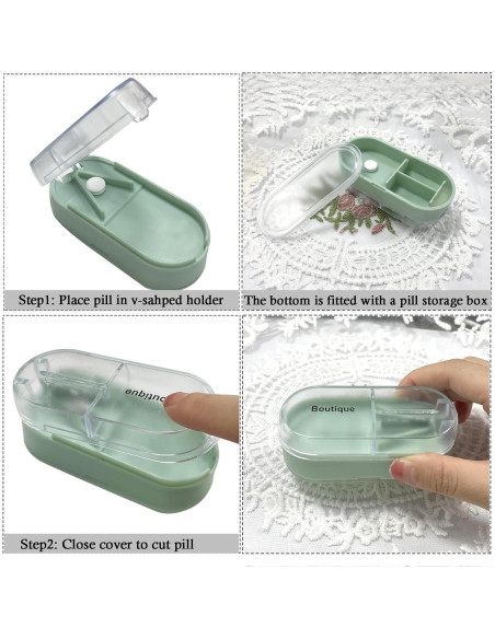 Cortador de Pastillas HOWINN 2-en-1 con Caja y Cuchilla Inoxidable Cortador de Pastillas HOWINN 2-en-1 con Caja y Cuchilla Inoxidable