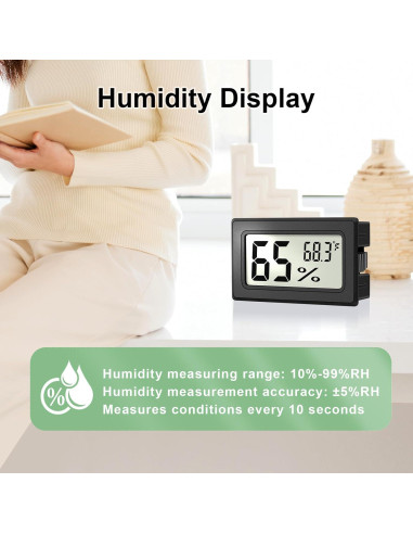 Paquete de 6 Mini Higrómetros Digitales ANFBYOH - Medidor de Humedad y Temperatura Interior