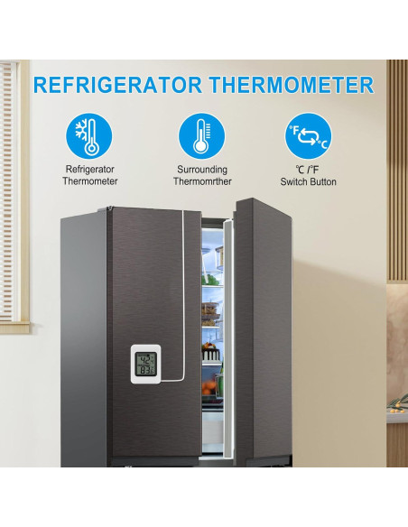 Termómetro Digital Urageuxy para Refrigerador con Pantalla LCD Termómetro Digital Urageuxy para Refrigerador con Pantalla LCD