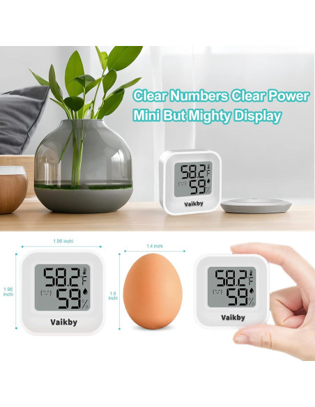 Higrómetro Digital Vaikby 4Pack - Termómetro Interior Preciso Higrómetro Digital Vaikby 4Pack - Termómetro Interior Preciso