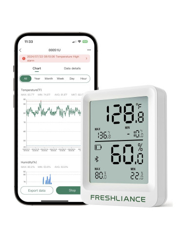 Registrador de Temperatura y Humedad Bluetooth Freshliance BlueTag TH20