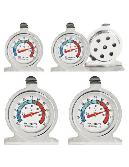 Paquete de 4 termómetros para refrigerador Ysfiuyo -30C a 30C Paquete de 4 termómetros para refrigerador Ysfiuyo -30C a 30C