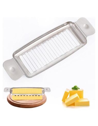 Cortador de Mantequilla y Queso ALIKITCN Acero Inoxidable 18 Cuerdas