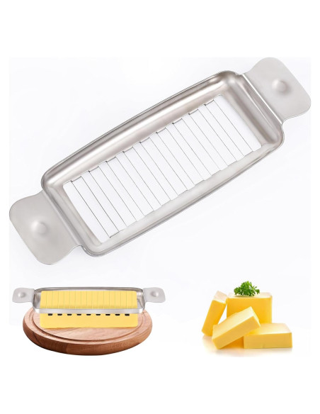 Cortador de Mantequilla y Queso ALIKITCN Acero Inoxidable 18 Cuerdas Cortador de Mantequilla y Queso ALIKITCN Acero Inoxidable 18 Cuerdas