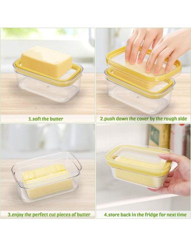 Contenedor de Mantequilla Hermético ShineMe 280g con Cortador