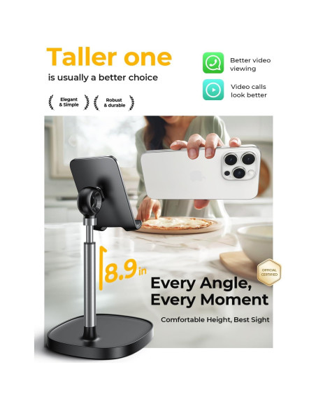 Soporte para Teléfono Ajustable LISEN Negro para Escritorio Soporte para Teléfono Ajustable LISEN Negro para Escritorio