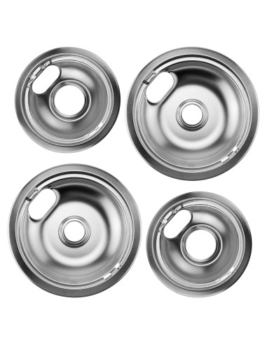 Juego de bandejas de goteo de cromo Pulluty 6" y 8" para estufas