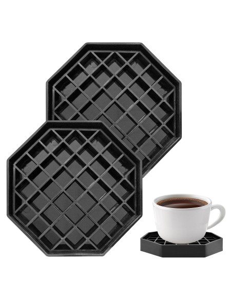 Bandeja de Goteo Octagonal WJYFQFO 10.4cm Plástico Negro 2 Pcs Bandeja de Goteo Octagonal WJYFQFO 10.4cm Plástico Negro 2 Pcs