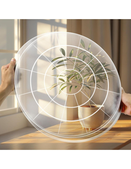 Paquete de 4 platos para plantas OUPSAUI 35.6 cm transparentes Paquete de 4 platos para plantas OUPSAUI 35.6 cm transparentes