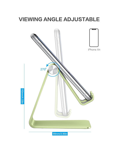 Soporte Ajustable para Teléfono OMOTON C2 Aluminio Verde Soporte Ajustable para Teléfono OMOTON C2 Aluminio Verde