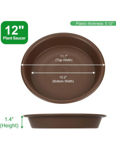 Platos para Macetas TITE 30 cm Marrón - 3 Paquetes Duraderos 2