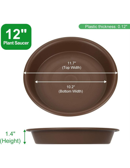 Platos para Macetas TITE 30 cm Marrón - 3 Paquetes Duraderos Platos para Macetas TITE 30 cm Marrón - 3 Paquetes Duraderos