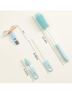 Cepillo de Limpieza de Botellas Chemimoso, 4 Piezas, Azul 2