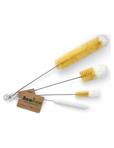 Juego de Cepillos Limpiadores de Botellas Bambaw - 4 Piezas