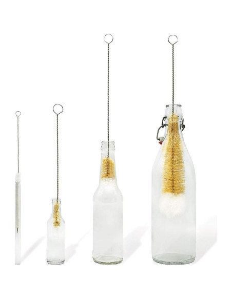 Juego de Cepillos Limpiadores de Botellas Bambaw - 4 Piezas Juego de Cepillos Limpiadores de Botellas Bambaw - 4 Piezas
