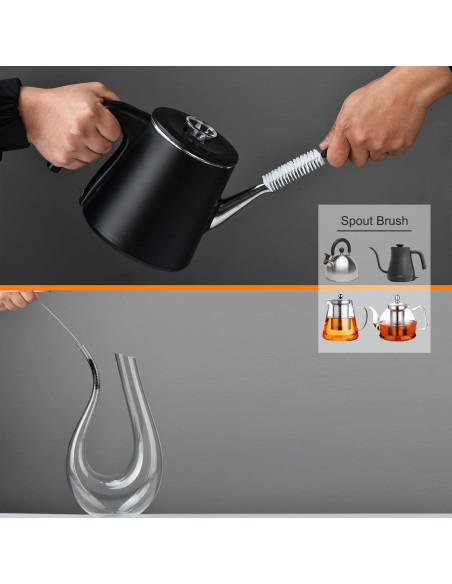 ALINK Juego de 8 Cepillos de Botellas con Soporte Negro ALINK Juego de 8 Cepillos de Botellas con Soporte Negro