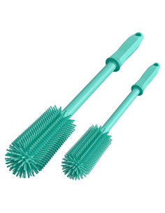 Cepillo de Limpieza de Botellas SUPPHOUS 2 Piezas Silicona Verde 40.64 cm