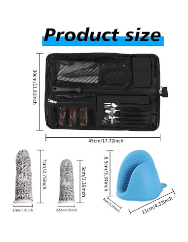 Bolsa de Cuchillos de Chef Qchengsan con 13 Ranuras y Protectores