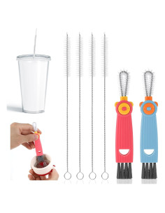 Ouligay Kit de 6 Cepillos Limpiadores de Pajitas 17cm