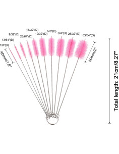 Juego de Cepillos Limpiadores de Popotes uxcell 21 cm 10 Piezas 2