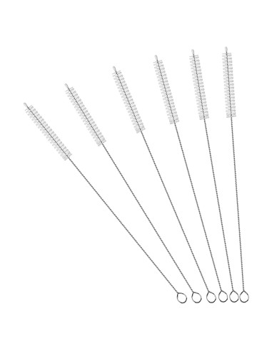 Cepillo Limpiador de Pajitas AFUUFA 36 cm 6 Unidades Nylon Acero