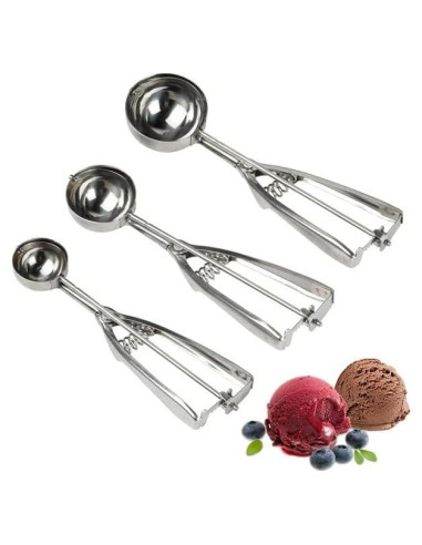 Juego de 3 cucharas para helado Rongfeng de acero inoxidable